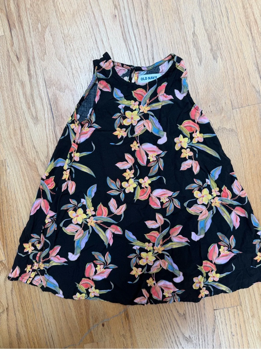 Old Navy Black Floral A-Line Skirt